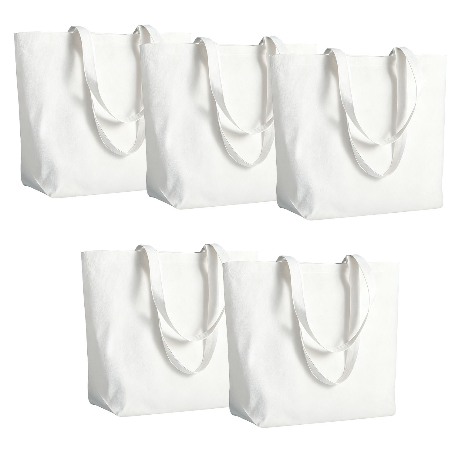 Tote Bag Sublimation - 大容量昇華キャンバストートバッグ 5 個 – 折りたたみ可能で耐久性があり、パーティー、ショッピング、日常使用に最適です。