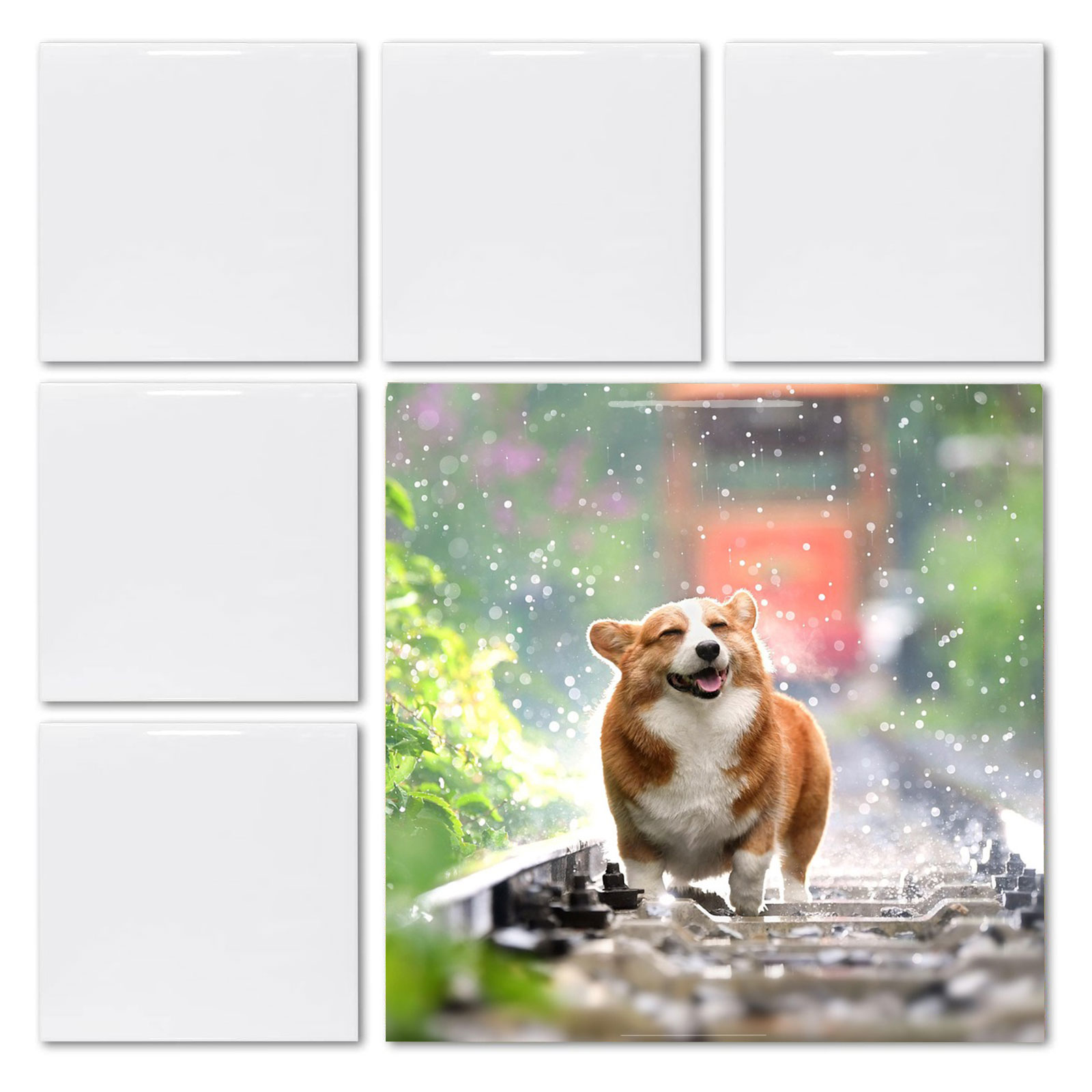 Ceramic Tile Blank - 20枚 4.25インチ x 4.25インチ 昇華プリント用白無地正方形光沢タイル 熱転写