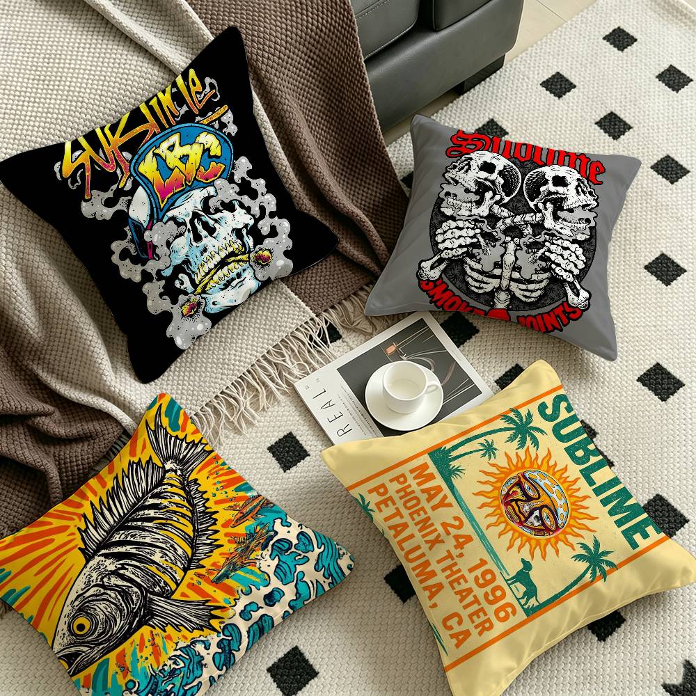 Pillow Cover Sublimation - S-Sublime クラシックバンドクッションカバー装飾枕ソファホームデコレーションケース枕カバー