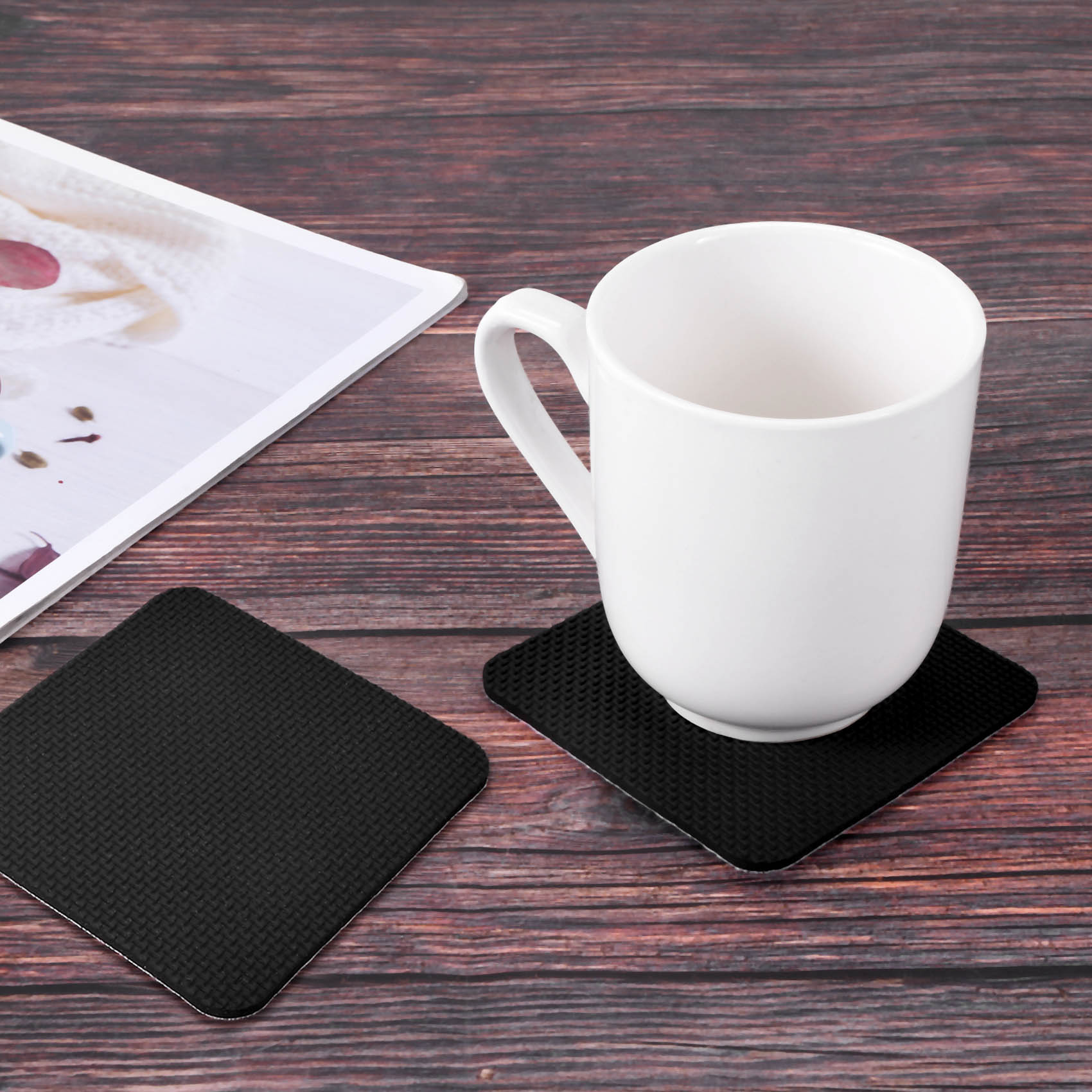 Coaster Sublimation Blank - 35 ピース正方形昇華コースター昇華ブランクカップマットブランクラバーコースター DIY ホームキッチン装飾用