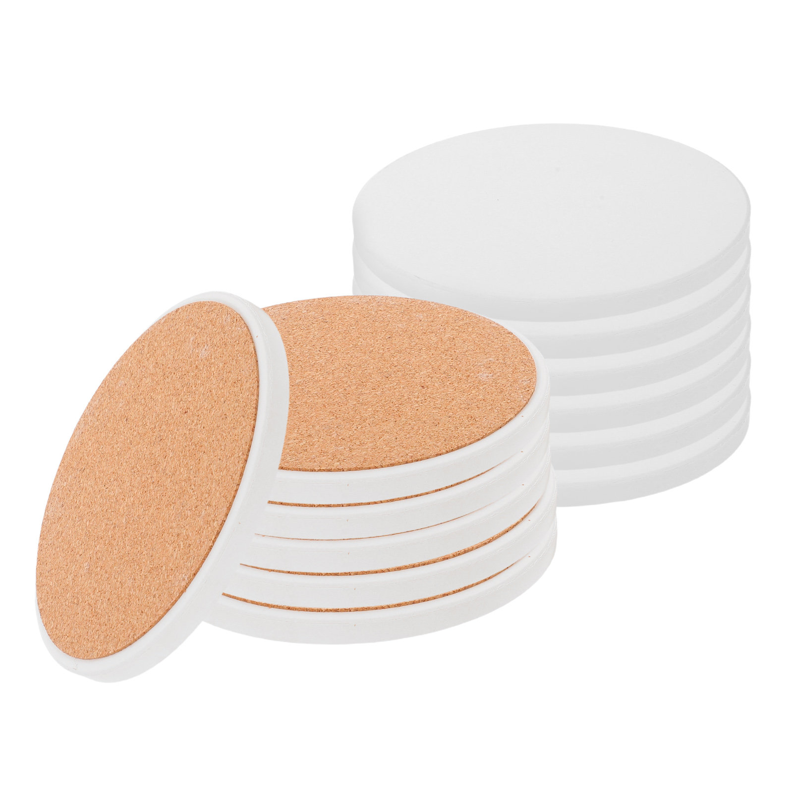 12 個のクリエイティブドリンクコースター白丸型セラミック耐 - Coaster Sublimation Blank のレビューと価格