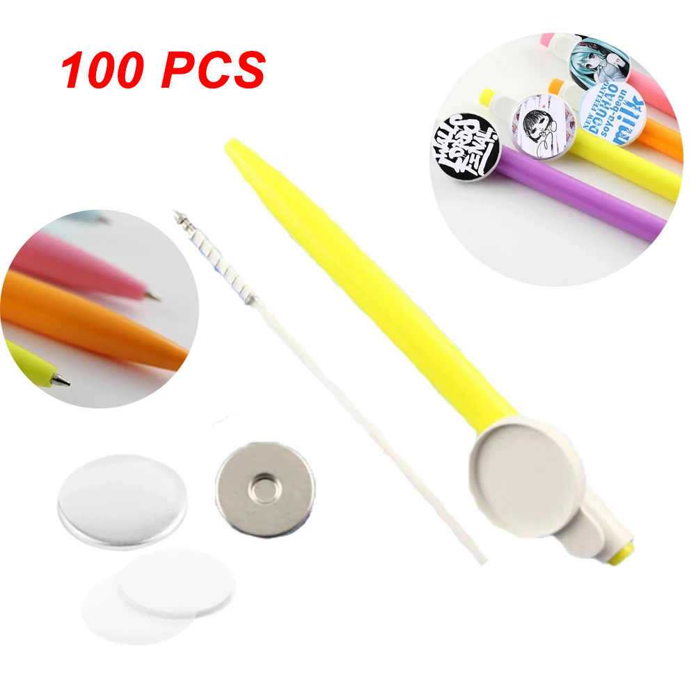 25mmピンバッジボタンパーツ100個 DIYボールペンブラ - Button Badge Blank のレビューと価格